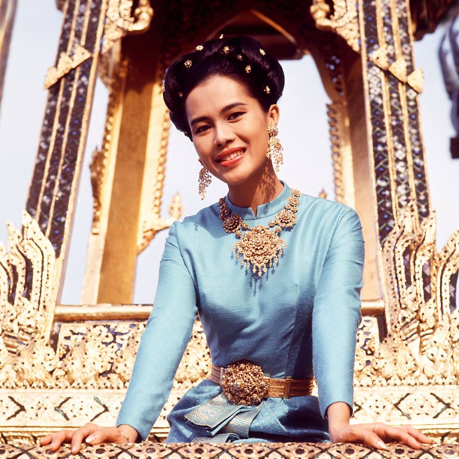 Queen Sirikit in a Pierre Balmain dress