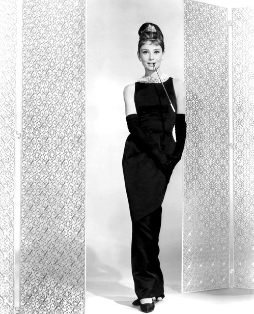 Audrey Hepburn in the little black dress by Givenchy in Breakfast at Tiffany's