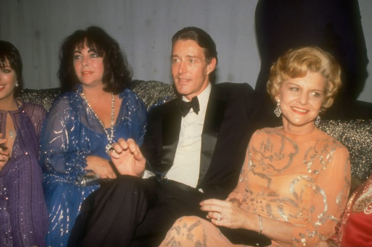 Halston with Betty Ford, Elizabeth Taylor and Liza Minnelli at Studio 54